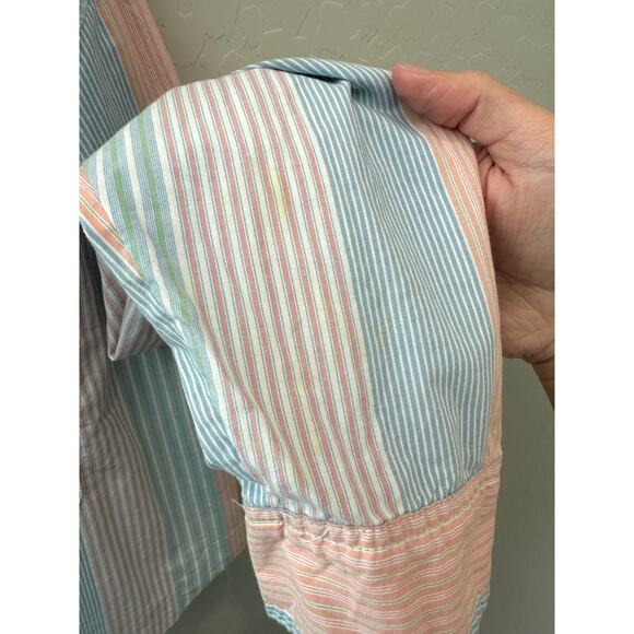 AMERICAN EAGLE Striped Cotton Button-Down Shirt Pastel Colors NWT | Medium - Picture 9 of 9